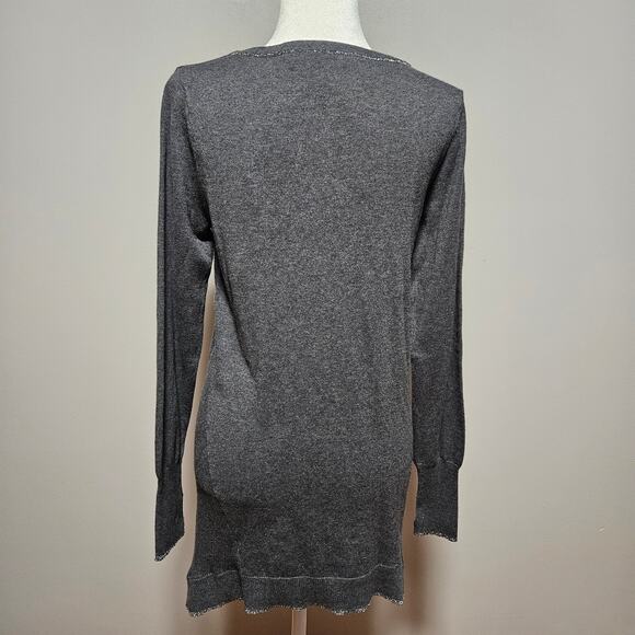 Athleta Oversize Sweater Womens Medium Dark Gray Cozy Cotton Cashmere Blend - Picture 4 of 12